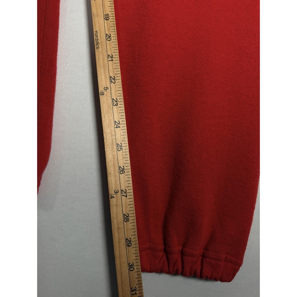 Vintage Jerzees Pants Mens Large Red Fleece Sweatpants Drawstring Elastic USA - Picture 11 of 15
